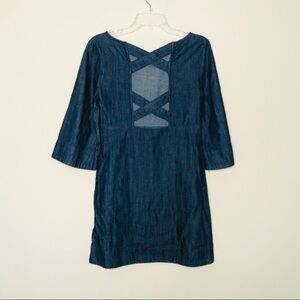 Stylish Blue Dress with Unique Back Design